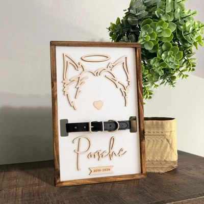 Personalized Loss of Pet Collar Frame  Memorial Gift For Pet Lovers