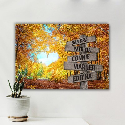 Personalized Last Name Birth Date Vintage Street Sign Multiple Names Premium Canvas Wall Art Best Gift