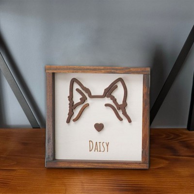 Custom Dog Ear Wall Art, Personalized Dog Ear Outlines, Pet Loss Memorial Gift, Dog Mom Gift