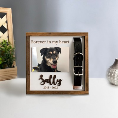 Personalized Loss of Pet Collar Frame  Memorial Gift For Pet Lovers