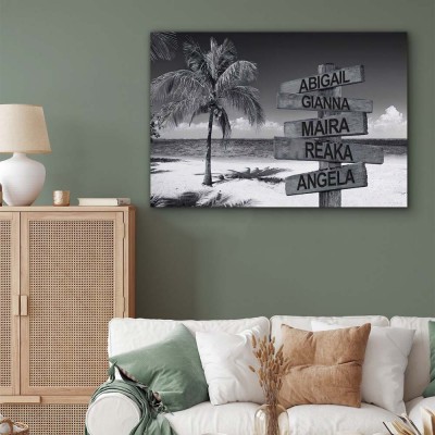Personalized Last Name Birth Date Vintage Street Sign Multiple Names Premium Canvas Wall Art Best Gift