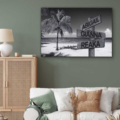 Personalized Last Name Birth Date Vintage Street Sign Multiple Names Premium Canvas Wall Art Best Gift