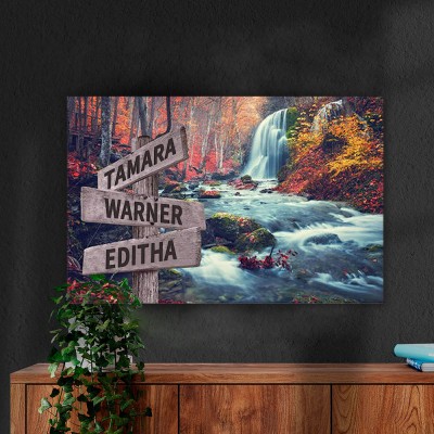 Personalized Last Name Birth Date Vintage Street Sign Multiple Names Premium Canvas Wall Art Best Gift
