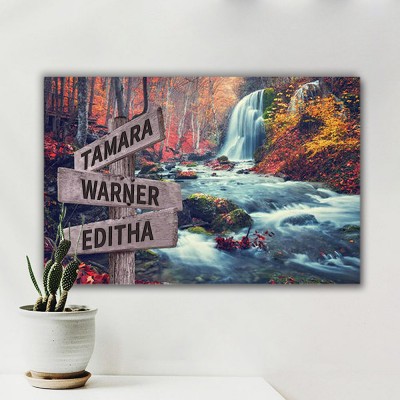 Personalized Last Name Birth Date Vintage Street Sign Multiple Names Premium Canvas Wall Art Best Gift