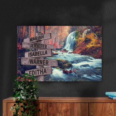 Personalized Last Name Birth Date Vintage Street Sign Multiple Names Premium Canvas Wall Art Best Gift