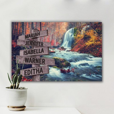 Personalized Last Name Birth Date Vintage Street Sign Multiple Names Premium Canvas Wall Art Best Gift