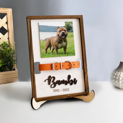 Personalized Loss of Pet Collar Frame  Memorial Gift For Pet Lovers