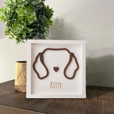 Custom Dog Ear Wall Art, Personalized Dog Ear Outlines, Pet Loss Memorial Gift, Dog Mom Gift