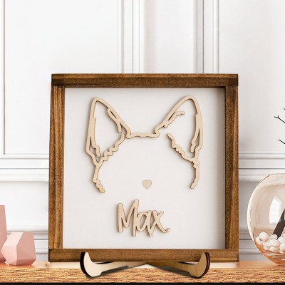 Custom Dog Ear Wall Art, Personalized Dog Ear Outlines, Pet Loss Memorial Gift, Dog Mom Gift