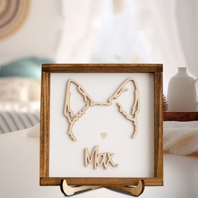 Custom Dog Ear Wall Art, Personalized Dog Ear Outlines, Pet Loss Memorial Gift, Dog Mom Gift