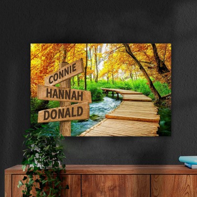 Personalized Last Name Birth Date Vintage Street Sign Multiple Names Premium Canvas Wall Art Best Gift