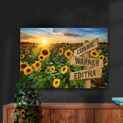 Personalized Last Name Birth Date Vintage Street Sign Multiple Names Premium Canvas Wall Art Best Gift
