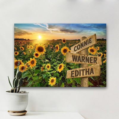 Personalized Last Name Birth Date Vintage Street Sign Multiple Names Premium Canvas Wall Art Best Gift