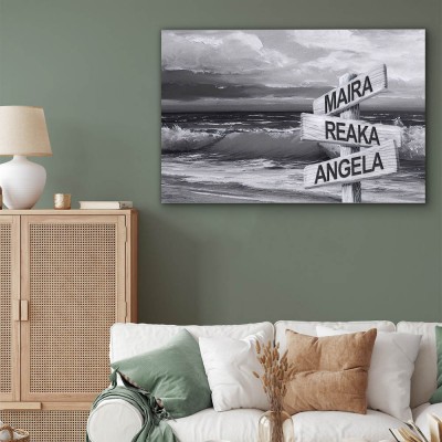 Personalized Last Name Birth Date Vintage Street Sign Multiple Names Premium Canvas Wall Art Best Gift