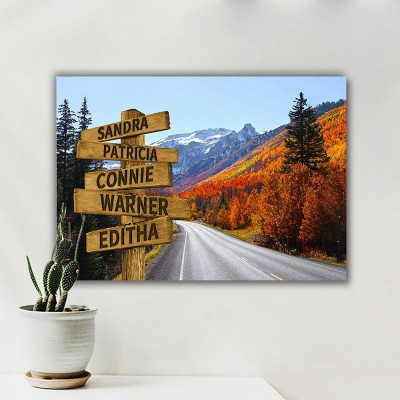 Personalized Last Name Birth Date Vintage Street Sign Multiple Names Premium Canvas Wall Art Best Gift