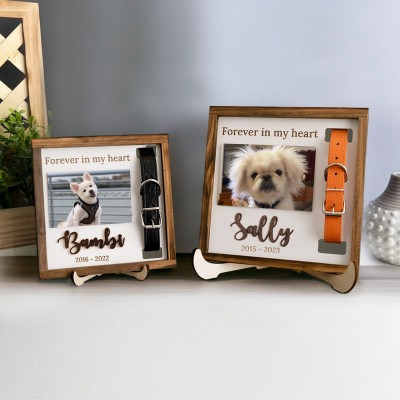 Personalized Loss of Pet Collar Frame  Memorial Gift For Pet Lovers