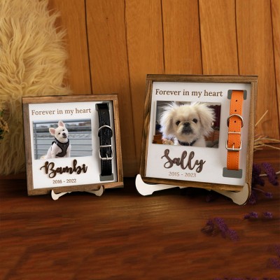 Personalized Loss of Pet Collar Frame  Memorial Gift For Pet Lovers