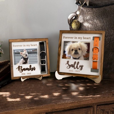 Personalized Loss of Pet Collar Frame  Memorial Gift For Pet Lovers