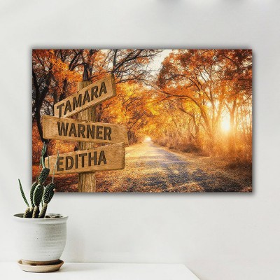 Personalized Last Name Birth Date Vintage Street Sign Multiple Names Premium Canvas Wall Art Best Gift