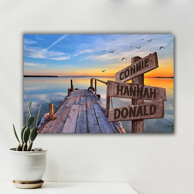 Personalized Last Name Birth Date Vintage Street Sign Multiple Names Premium Canvas Wall Art Best Gift