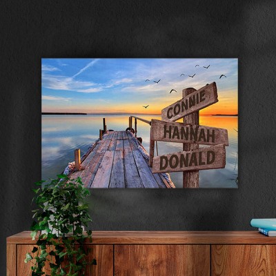 Personalized Last Name Birth Date Vintage Street Sign Multiple Names Premium Canvas Wall Art Best Gift