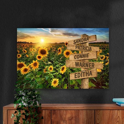 Personalized Last Name Birth Date Vintage Street Sign Multiple Names Premium Canvas Wall Art Best Gift