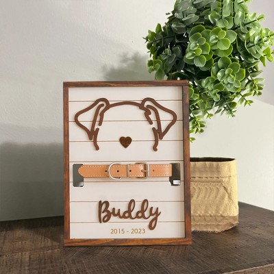 Personalized Loss of Pet Collar Frame  Memorial Gift For Pet Lovers