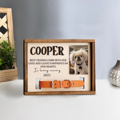 Personalized Loss of Pet Collar Frame  Memorial Gift For Pet Lovers