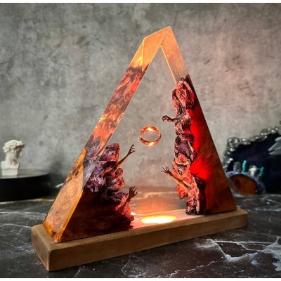 Resin Ocean Table Wood Lamp Art Home Decor