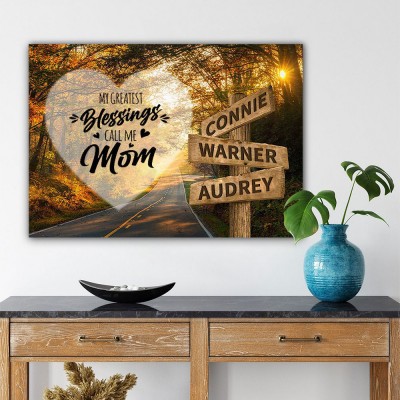 Personalized Last Name Birth Date Vintage Street Sign Multiple Names Premium Wall Art Best Gift For Mother's Day