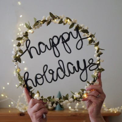Personalized Family Christmas Wreath Light Holiday Decoration