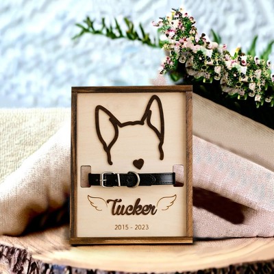 Personalized Loss of Pet Collar Frame  Memorial Gift For Pet Lovers