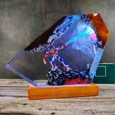 Handmade Unique Resin Wood Lamp