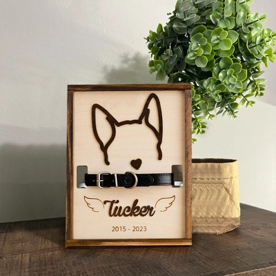 Personalized Loss of Pet Collar Frame  Memorial Gift For Pet Lovers