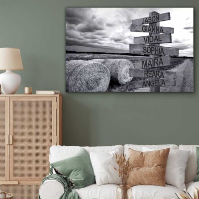 Personalized Last Name Birth Date Vintage Street Sign Multiple Names Premium Canvas Wall Art Best Gift
