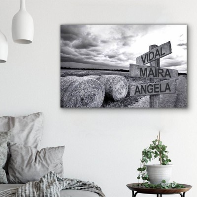 Personalized Last Name Birth Date Vintage Street Sign Multiple Names Premium Canvas Wall Art Best Gift