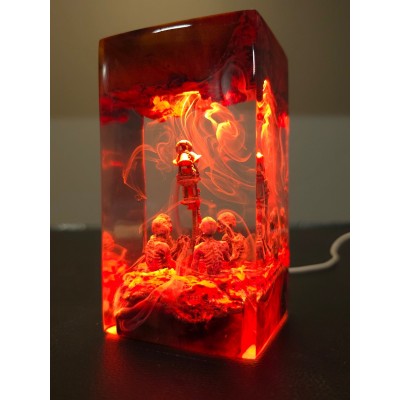 Resin Wood Table Lamp Art Home Decor For Christmas Birthday Gift