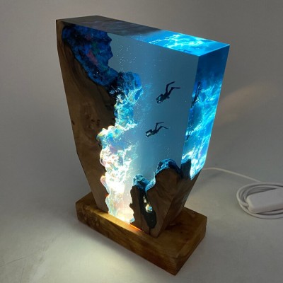 Scuba Diving Deep Sea Exploration Resin Lamp Unique Christmas Gifts