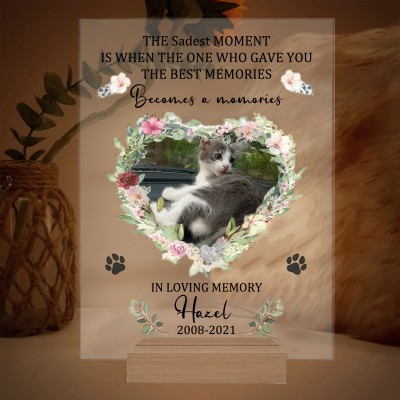 Custom Acrylic Photo Plaque In Loving Memory Memorial Gift for Pet Lovers