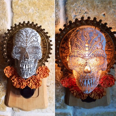 Dia de los Muertos Night Light for Gothic Fantasy Home Decor