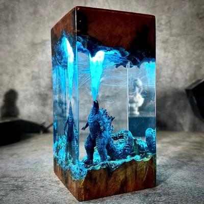 Hot Sale ❗❗ Resin Wood Table Lamp Art Home Decor For Christmas Birthday Gift