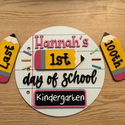 Personalized Interchangeable Back to School Sign First Day of School Photo Prop For Kids Gift