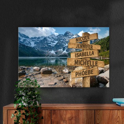 Personalized Last Name Birth Date Vintage Street Sign Multiple Names Premium Canvas Wall Art Best Gift