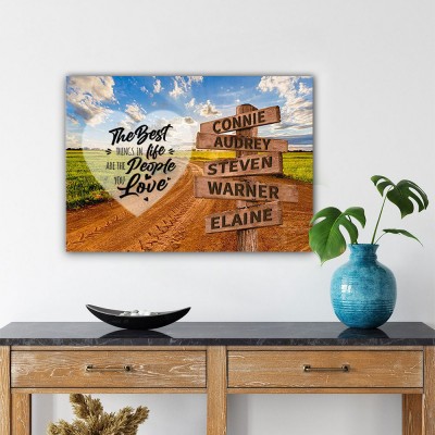 Personalized Last Name Birth Date Vintage Street Sign Multiple Names Premium Wall Art Best Gift For Family