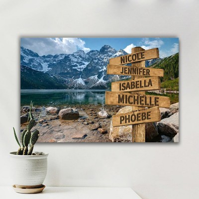 Personalized Last Name Birth Date Vintage Street Sign Multiple Names Premium Canvas Wall Art Best Gift