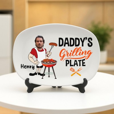 Personalized Father's Day Funny Grilling Platter Gift For Dad