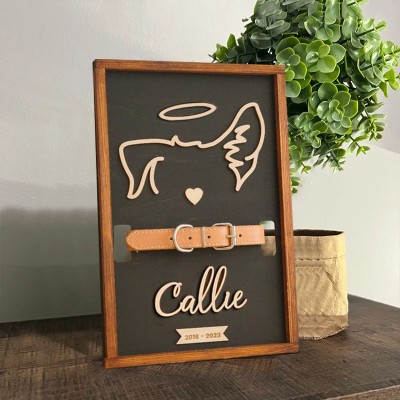 Personalized Loss of Pet Collar Frame  Memorial Gift For Pet Lovers