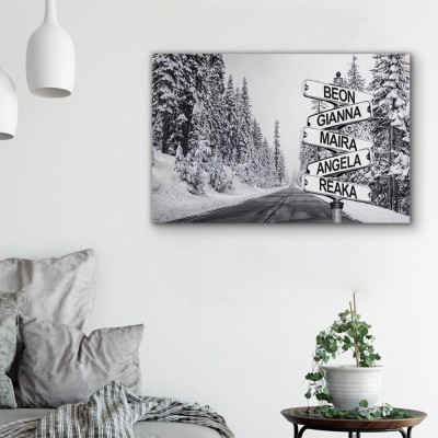 Personalized Last Name Birth Date Vintage Street Sign Multiple Names Premium Canvas Wall Art Best Gift