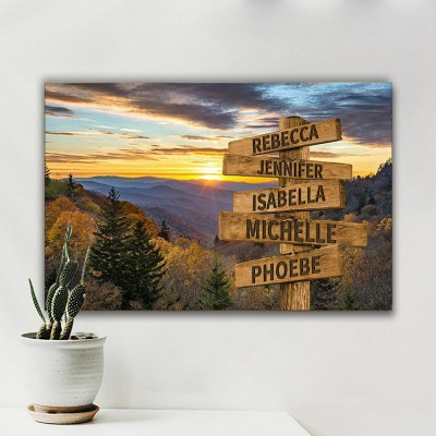 Personalized Last Name Birth Date Vintage Street Sign Multiple Names Premium Canvas Wall Art Best Gift