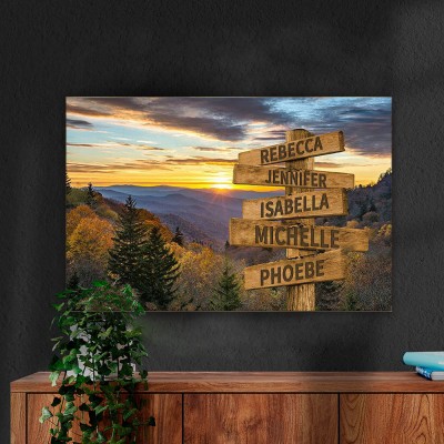Personalized Last Name Birth Date Vintage Street Sign Multiple Names Premium Canvas Wall Art Best Gift